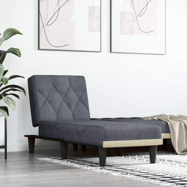 vidaXL Chaiselongue Dunkelgrau Samt 352861