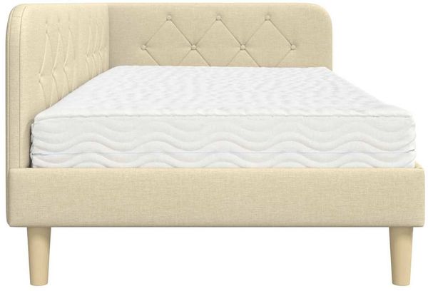 vidaXL Eckbettgestell Creme 90 x 190 cm Stoff 3394115 Bild 8