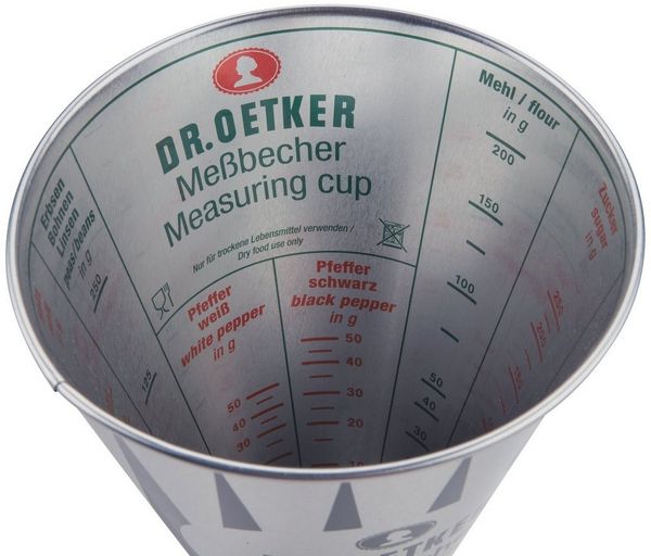 Dr. Oetker - Messbecher Nostalgie 0,5 Liter Metall (4292) Retro Maßbecher