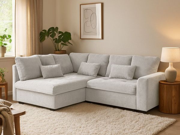 Beautysofa Ecksofa RAMO mit Schlaffunktion 160x200 cm, im Set mit Topper