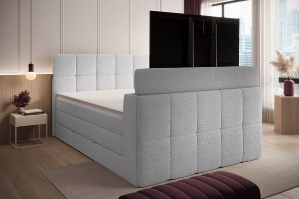 wonello Boxspringbett Madison 3 mit TV-Lift, mit Bettkasten, Taschenfederkern-Matratzen und wonello premium Topper