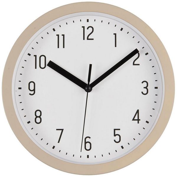 LS-LebenStil Wanduhr IB Laursen Nostalgische Metall Küchenuhr Beige 20cm Vintage Bürouhr (Schlafzimmer Flur Büro Küche Wohnzimmer leise mit großen Ziffern)
