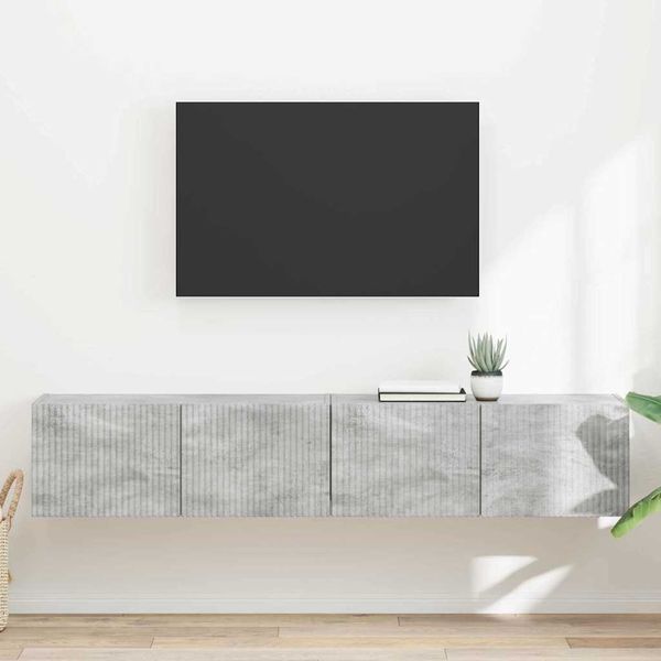 vidaXL TV-Wandschrank 2 pcs Beton 78,5 x 31 x 29,5 cm Holzwerkstoff 892216