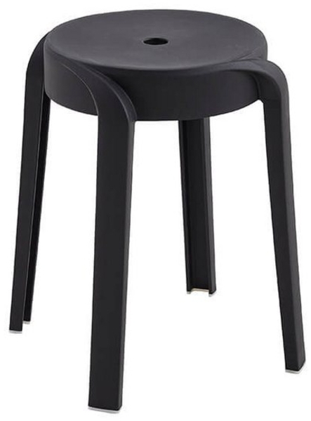 HOME DELUXE Hocker stapelbar NIVO – Schwarz, 6er Set
