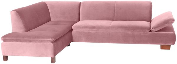 Ecksofa mit Ottomane links Kaye Bezug Samtvelours Buche nussbaum dunkel / rosé 23087 Bild 2