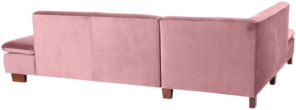 Ecksofa mit Ottomane links Kaye Bezug Samtvelours Buche nussbaum dunkel / rosé 23087 Bild 3