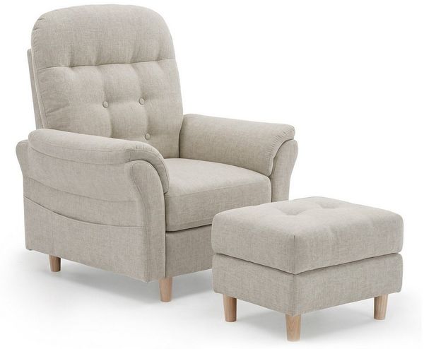 COMHOMA Relaxsessel Fernsehsessel mit Verstellbarer Rückenlehne Verstellung bis 160° (Relaxsessel mit Hocker), Liegesessel mit Hocker Polstersessel Stoff Einzelliegesessel