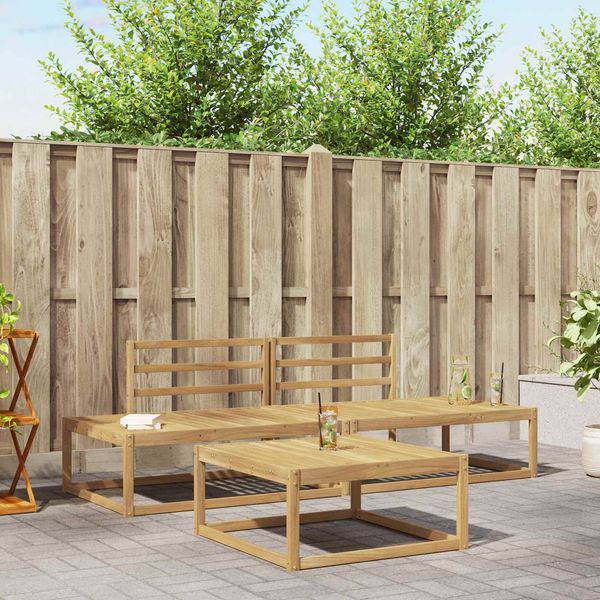 vidaXL Outdoor-Sofagarnitur Weiß 79 x 79 x 37 cm Massivholz Akazie 3386993