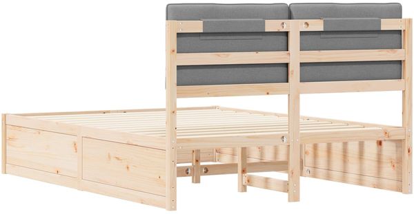 vidaXL Bettgestell mit gepolstertem Kopfteil Hellgrau 135 x 190 cm 3398239 Bild 7