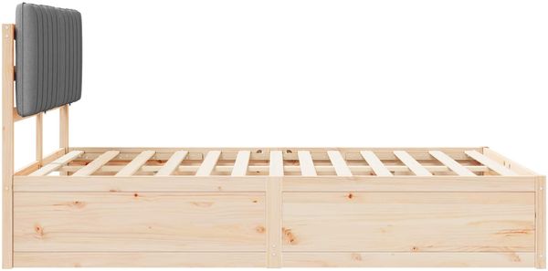 vidaXL Bettgestell mit gepolstertem Kopfteil Hellgrau 135 x 190 cm 3398239 Bild 6