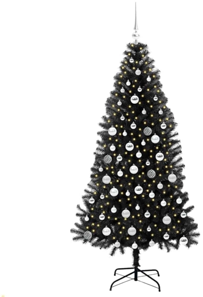 vidaXL Weihnachtsbaum mit 300 LEDs mit Ständer Schwarz 180 cm PVC 3396483 Bild 2
