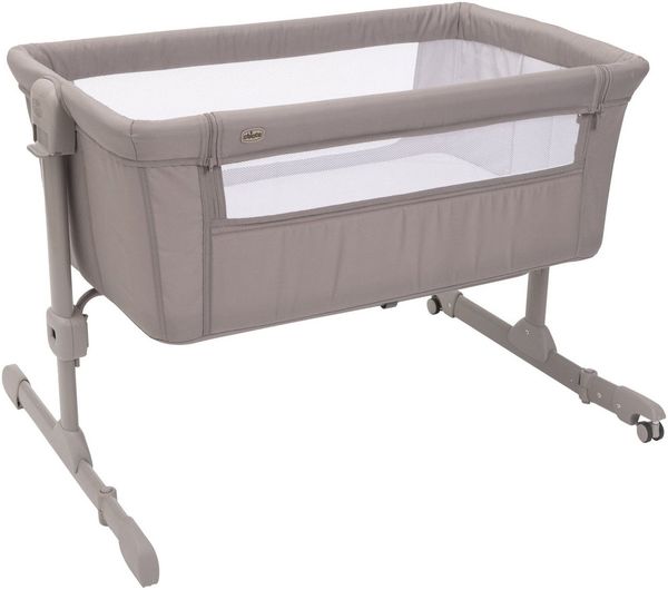 Chicco Next2Me Essential Babybett, Beistellbett, kompatibel mit verschiedenen Betten, höhenverstellbar, gute Luftzirkulation, Matratze und Tasche inklusive, 0-6 Monate, Beige