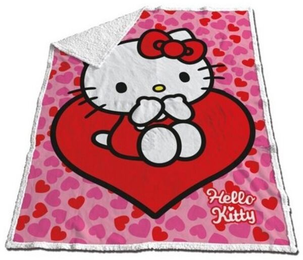 Hello Kitty Flanell Decke 120x150 cm Weiche Kuscheldecke für Erwachsene & Kinder