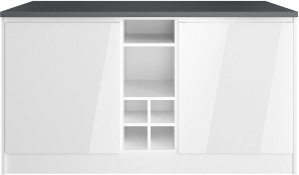 KOCHSTATION Kücheninsel KS-Virginia, Breite 153 cm, MDF-Fronten, Flaschenregal