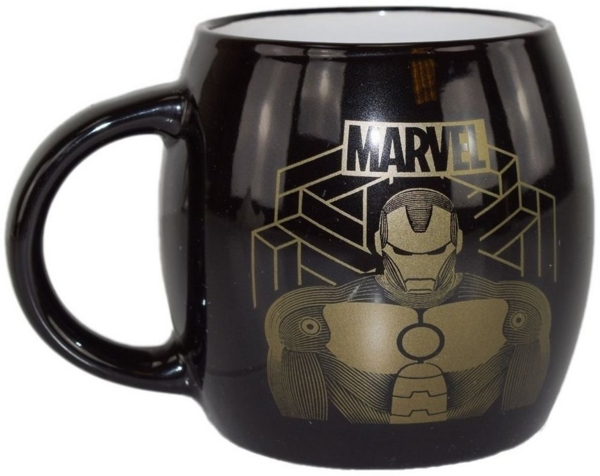 Marvel Avengers Captain America & Iron Man Tasse mit Bauch in Schwarz 380 ml