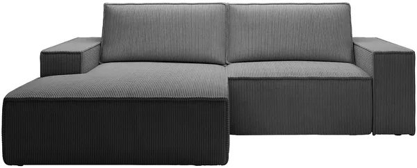 Vente-unique - AMELIA Sofa Samt Grau - B 167 cm x H 85 cm x L 240 cm