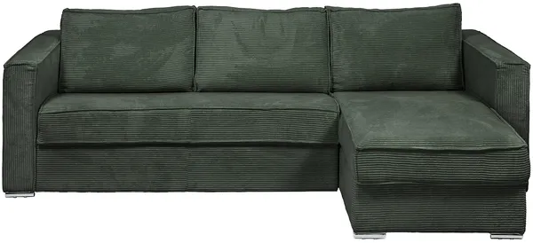 Vente-unique - LORETO Sofa SamtStoff Grün - B 223 cm152 cm x H 90 cm x L 278 cm