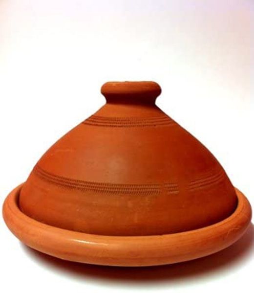 Marrakesch Orient & Mediterran Interior Dampfgartopf 2er Set ORIGINAL Tajine Tuareg Ø 26 cm + Nord-Afrikanische Küche Buch, Lehm (2-tlg), Handarbeit
