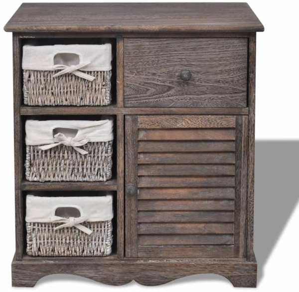 vidaXL Kommode mit 3 Körben Braun 240795