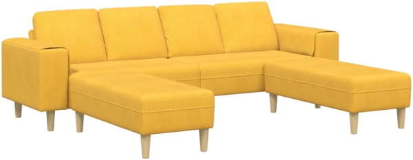 vidaXL Stoffsofa mit Kissen, Cord helles gelb