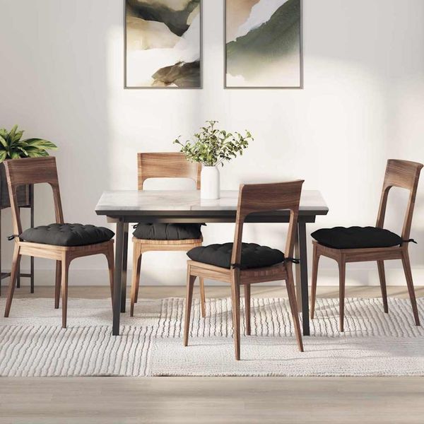 vidaXL Sitzkissen 4 pcs Schwarz 40 x 40 x 6 cm Mikrofaser 42015178