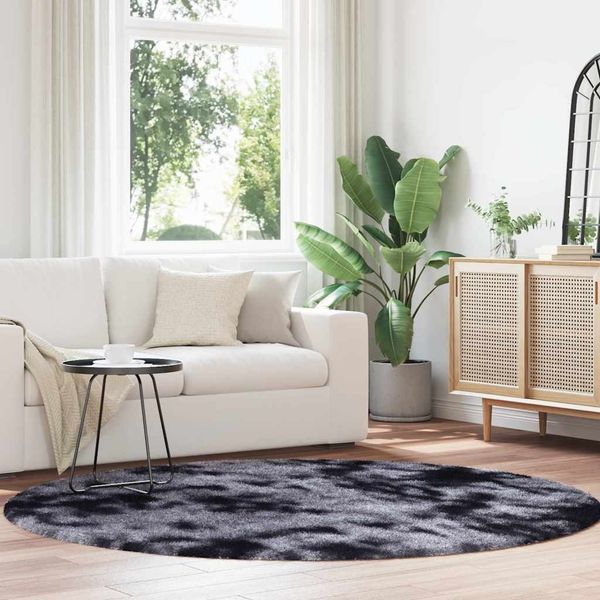 vidaXL Teppich Shaggy Hochflor NAVARRA Dunkelgrau 200x200 cm Polyester 4102920