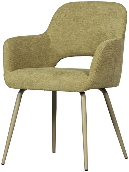 Esszimmerstuhl Jenny aus Webstoff, modern gepolstert, grün, mit Metallgestell für dein Zuhause