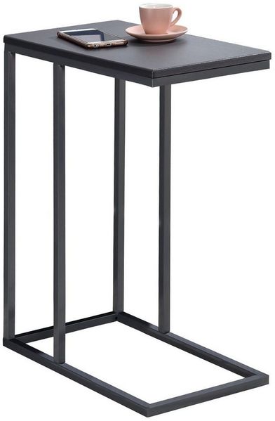 IDIMEX Beistelltisch DEBORA, Couchtisch mit Metallgestell aus MDF-Platte Sofatisch Schwarz/Grau