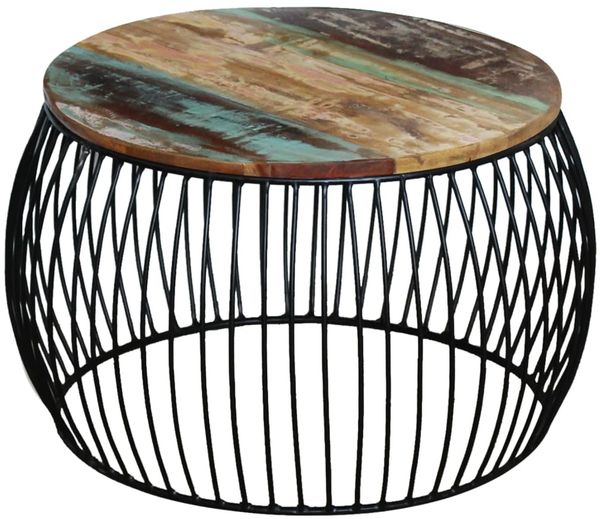 Couchtisch Rund Altholz 68x37 cm