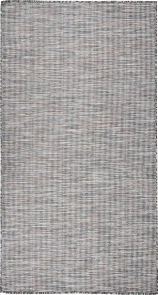 vidaXL Outdoor-Teppich Flachgewebe 80x150 cm Braun und Blau 340813