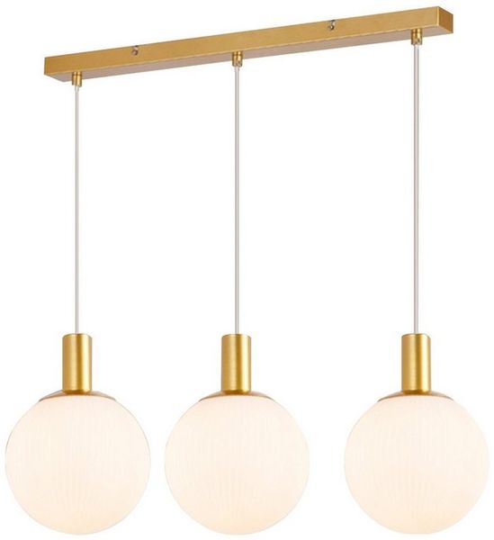 Nettlife Hängeleuchte Esstisch Glas E27 Gold 3/4 Flammig Höhenverstellbar Pendelleuchte, Höhenverstellbar, LED wechselbar, Hängend Glas Kronleuchter für Wohnzimmer Schlafzimmer Küche Esszimmer