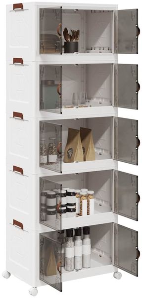 vidaXL Aufbewahrungsbox mit Rädern Stapelbar 5-stöckig 75L 64x40x179cm 4012374