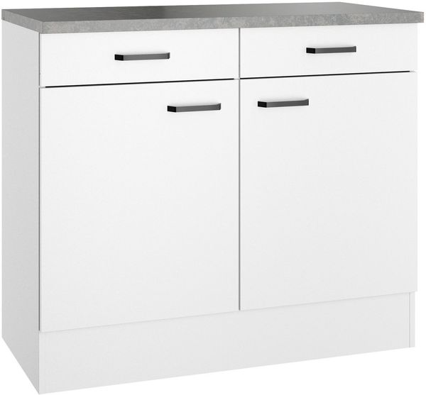 OPTIFIT Unterschrank OPTImulti Breite 100 cm, Tiefe 50 cm, mit 2 Türen, 2 Schubkästen, 1 Einlegeboden