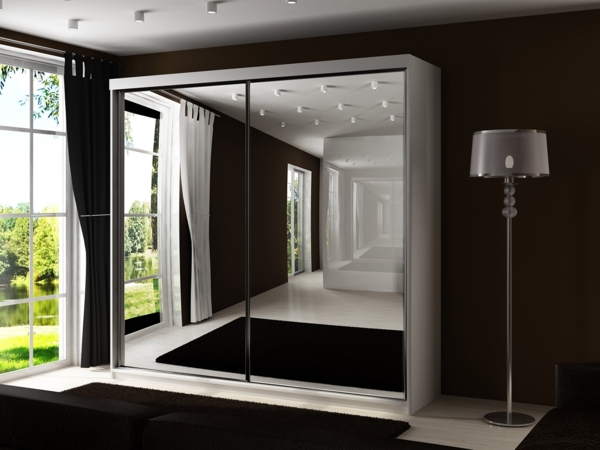 Kleiderschrank Toplo 21/200, ohne Beleuchtung, Farbe: Weiß