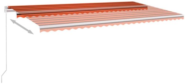 vidaXL Markise Manuell Einziehbar mit LED 600x300 cm Orange und Braun 3068965 Bild 6