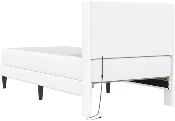 vidaXL Bettgestell mit Matratze Weiß 100 x 200 cm Kunstleder 3414902 Bild 10