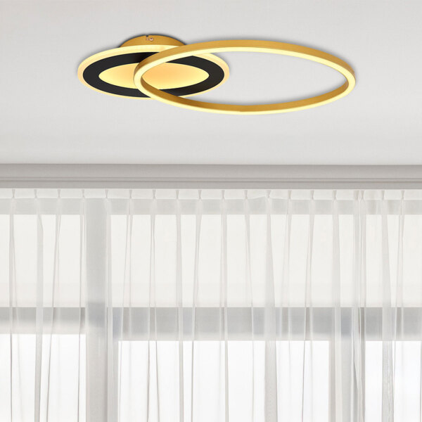 LED Deckenleuchte, drehbar, schwarz gold, L 53 cm Bild 8