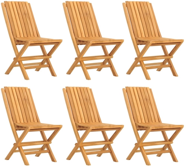 vidaXL Gartenstühle 6 Stk. Klappbar 47x47x89 cm Massivholz Teak 3155053