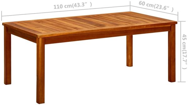 vidaXL Garten-Couchtisch 110x60x45 cm Massivholz Akazie 316401 Bild 7
