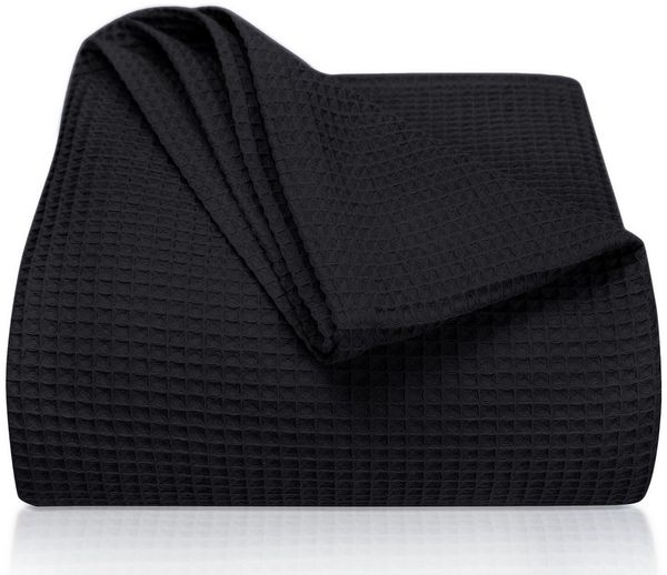 Laynenburg Tagesdecke Waffelpique aus 100% Baumwolle – Baumwolldecke, Kuscheldecke, Wohndecke als Sommerdecke, Bett-Überwurf, Couch-Überwurf, Sofa-Decke