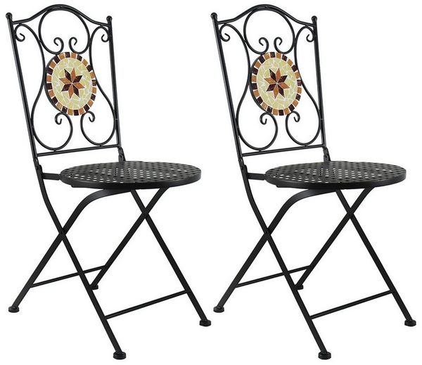 HTI-Living Gartenstuhl Gartenstuhl 2er-Set Metall Schwarz Kairo (Set, 2 St)