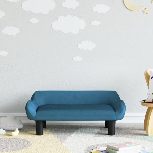 vidaXL Kindersofa Blau 70x40x24 cm Samt 3196349