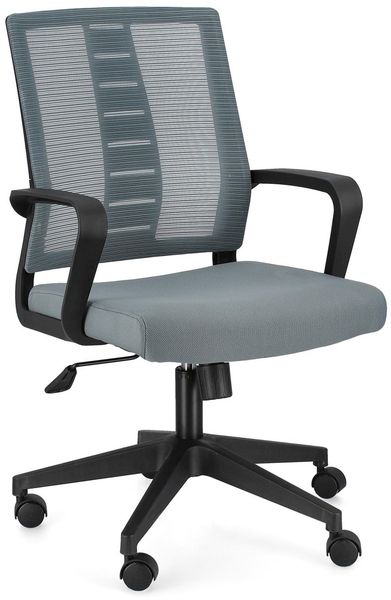Bürostuhl Manro mit Armlehne, Stoff und Kunststoff, modern, höhenverstellbar, grau