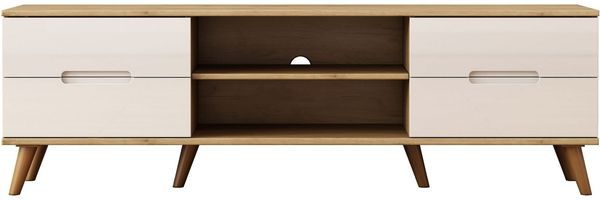 OTTO home TV-Board, glänzende Fronten, Kabeldurchführung, helles Holzdekor, Breite 160 cm