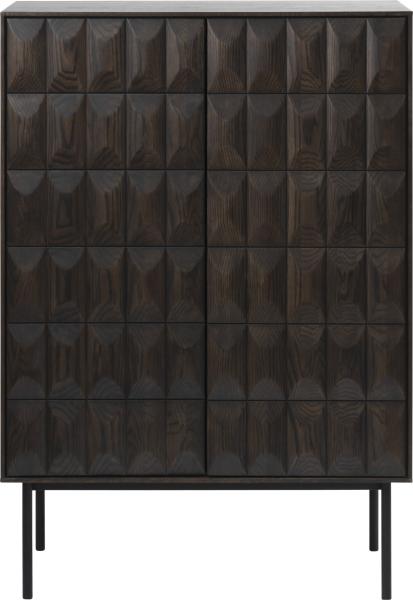 Highboard >LATINA< (B/H/T: 90x129x45 cm) in dunkelbraun - 90x129x45 (BxHxT)