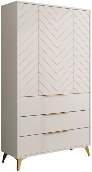 Mirjan24 'Xylix' Kleiderschrank mit 3 Schubladen, Laminatplatte sandbeige, 180 x 40 x 104 cm