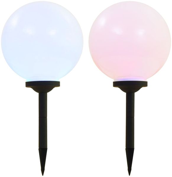 vidaXL Outdoor Solarleuchten 2 Stück LED Kugelförmig 30 cm RGB 44459