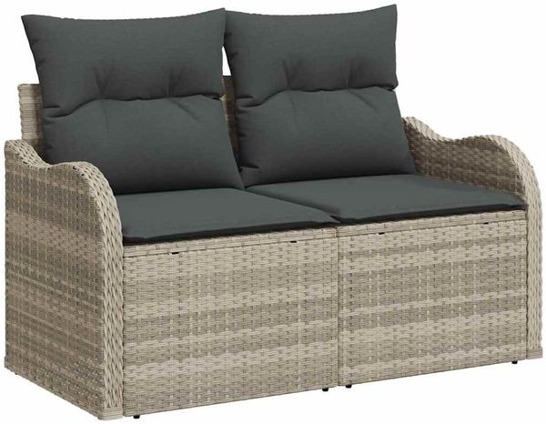 vidaXL Gartensofa-set Hellgrau 55 x 55 x 37 cm Poly-Rattan 3345622 Bild 4