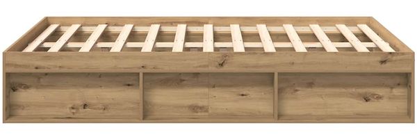 vidaXL Bettgestell ohne Matratze Artisan-Eiche 160x200cm Holzwerkstoff 3328853 Bild 6