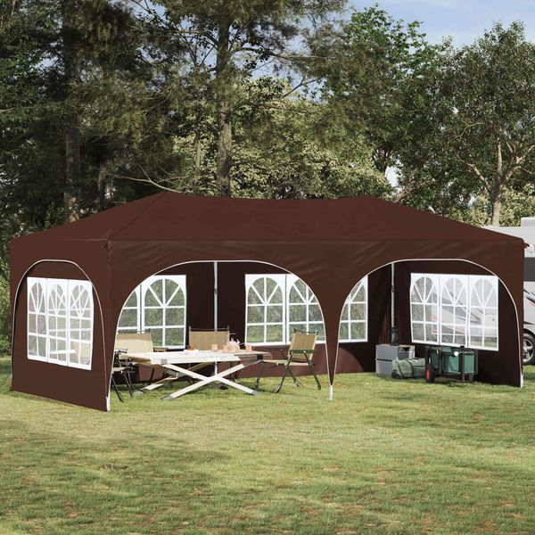 vidaXL Pop-up Partyzelt Braun 575 x 288 x 245 cm Oxford-Stoff 42019896
